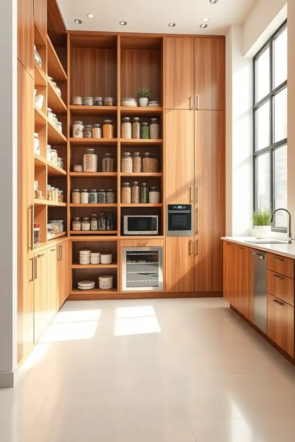 organized spacious pantry design