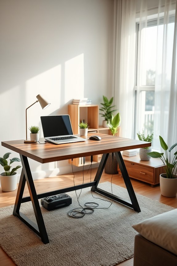 organized workspace efficient cables