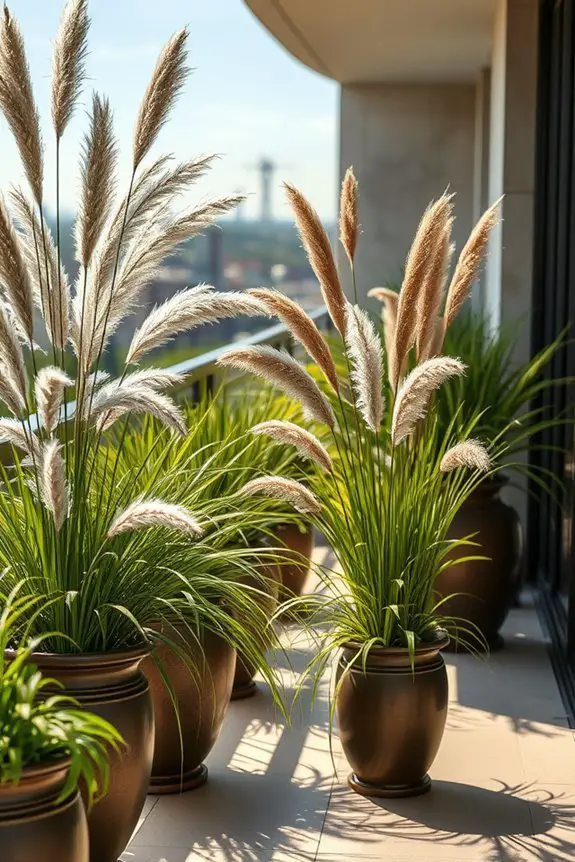 ornamental grasses enhance balconies
