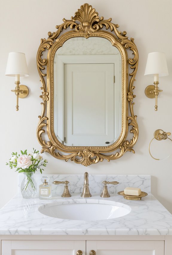 ornate gilt mirrors and accents