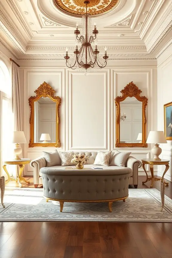 ornate mirrors enhance elegance