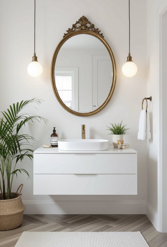 ornate vintage mirror amplifies light