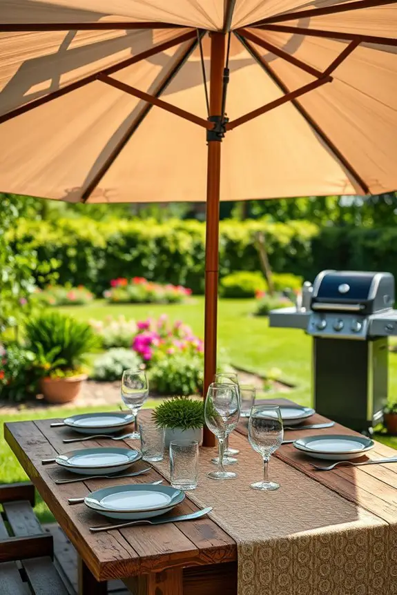 outdoor barbecue shade umbrella