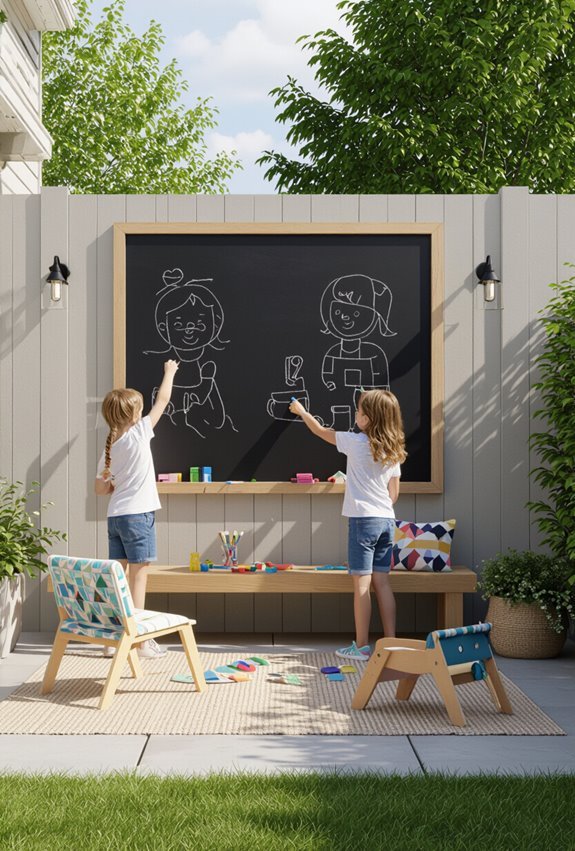 outdoor chalkboard art studio