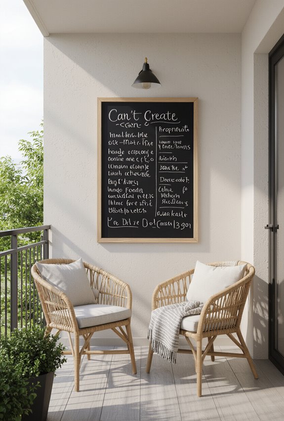 outdoor chalkboard menu wall