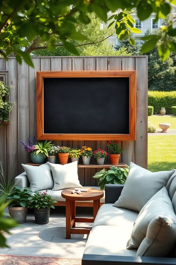 outdoor creativity chalkboard project