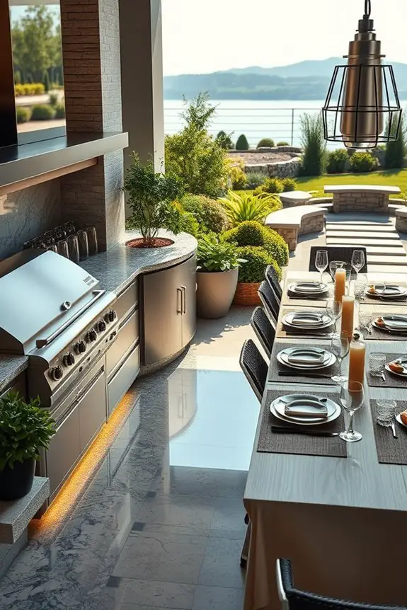 outdoor culinary entertaining space