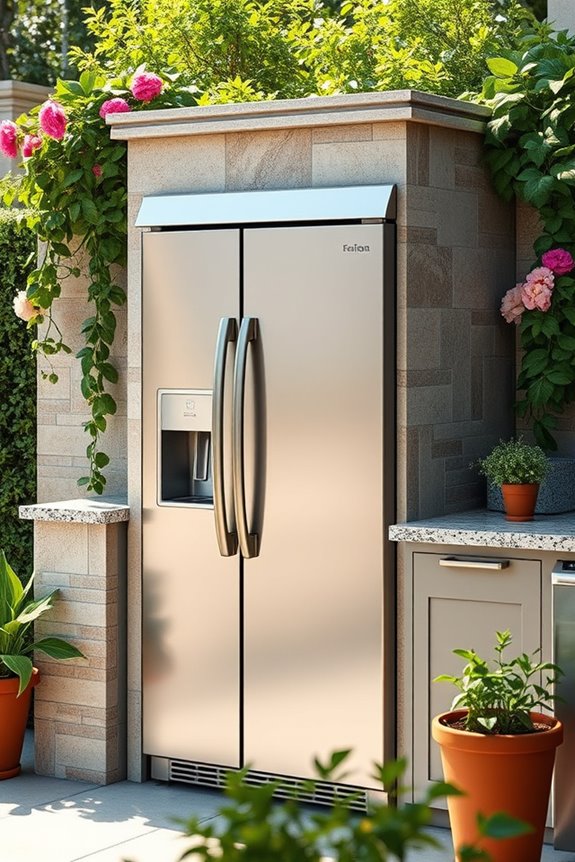 outdoor fridge enclosure design