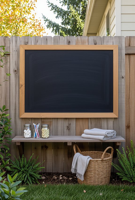 outdoor interactive chalkboard wall