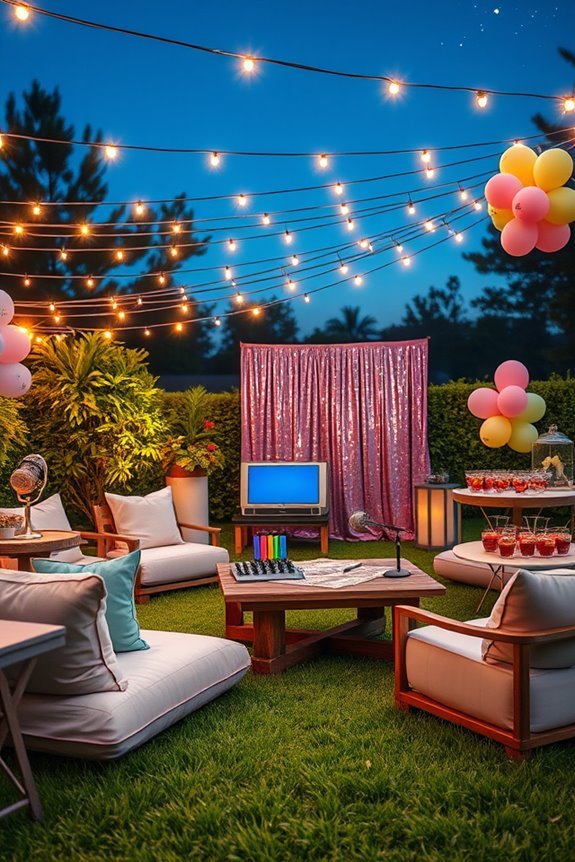 outdoor karaoke birthday celebration