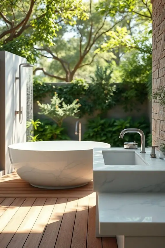 outdoor marble bathroom elegance