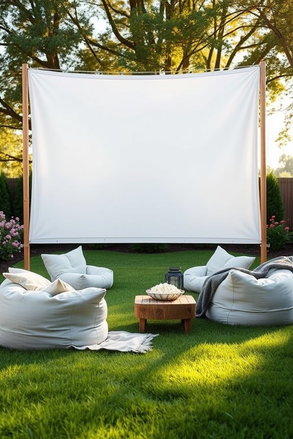 outdoor movie night setup