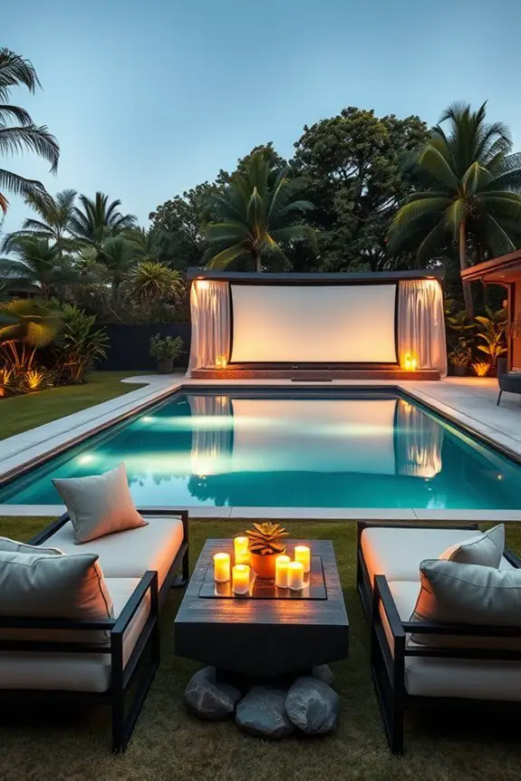 outdoor movie nights poolside