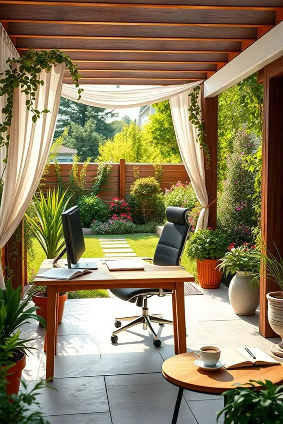outdoor office productivity setup