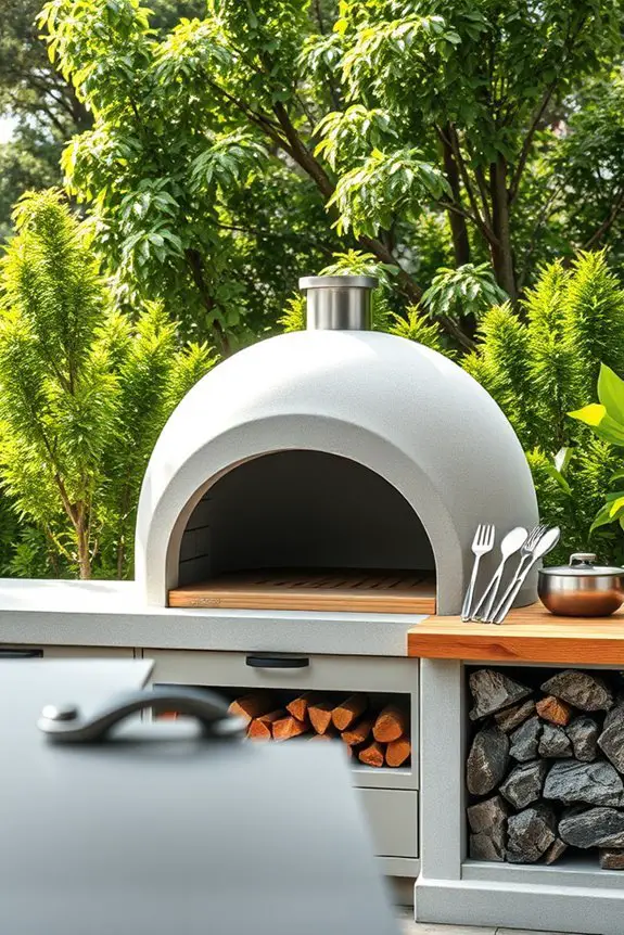 outdoor pizza oven setup