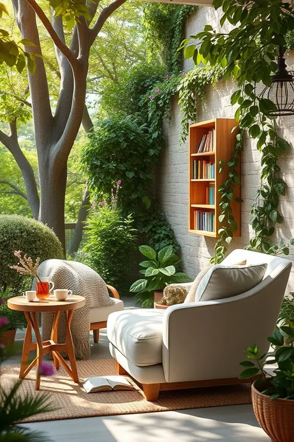 outdoor reading sanctuary setup