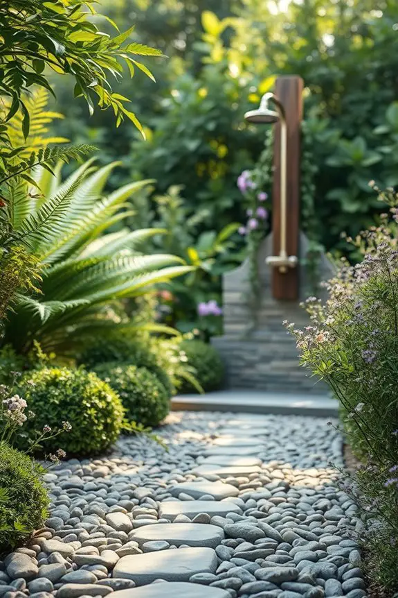 outdoor shower garden oasis