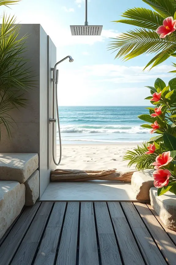 outdoor shower tropical oasis