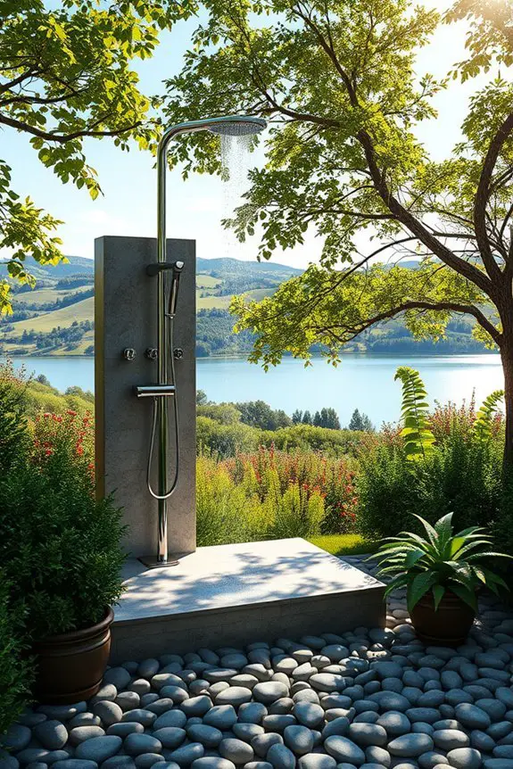outdoor shower with privacy