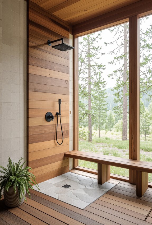 outdoor shower with solar