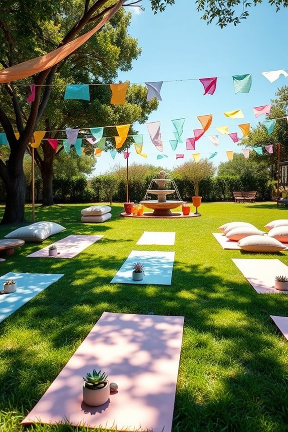 outdoor yoga birthday celebration