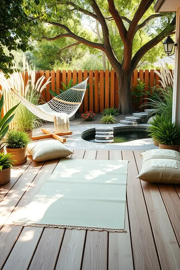 outdoor yoga sanctuary created