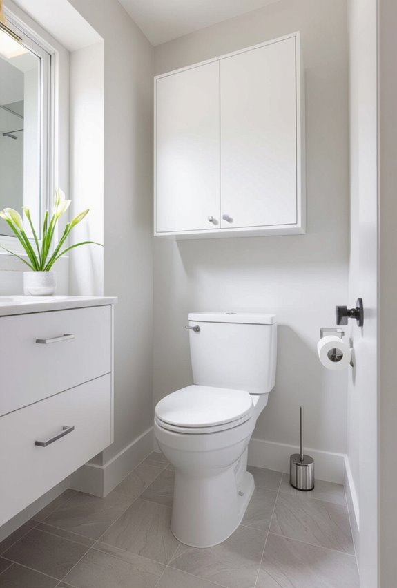 over toilet concealed storage cabinet