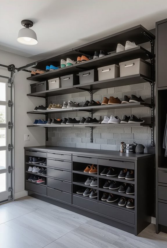 overhead ceiling shoe storage