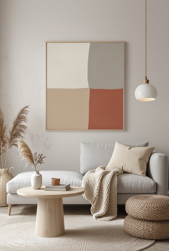 oversized art anchors space