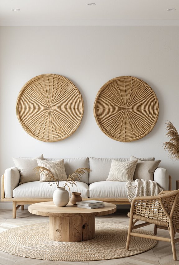 oversized rattan sculpture focal