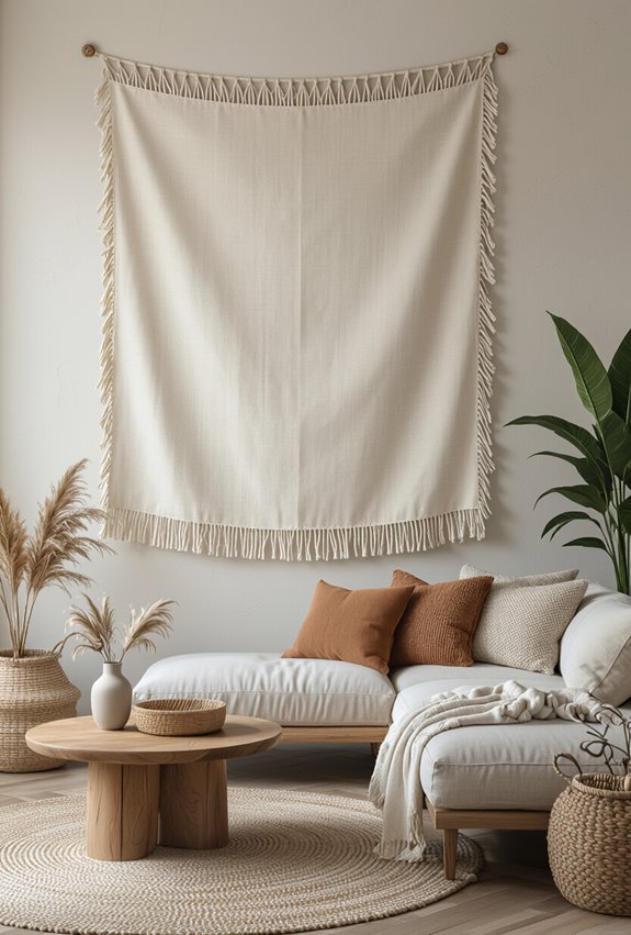 oversized raw edge layered mural