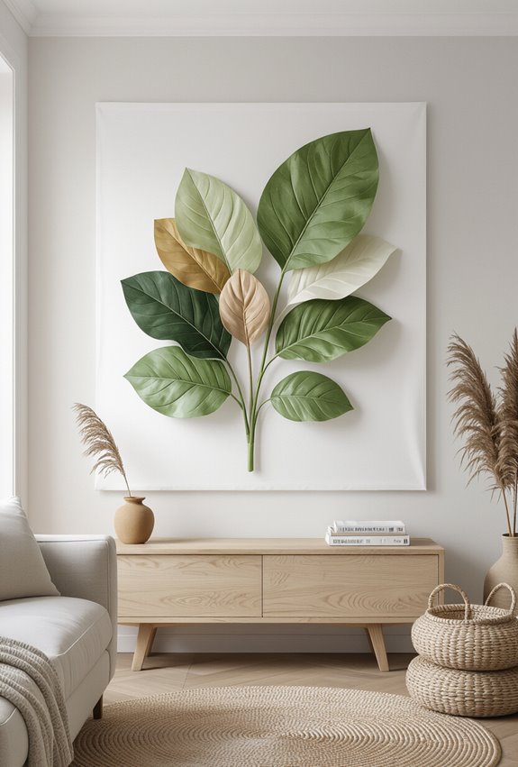 oversized silk botanical wallart