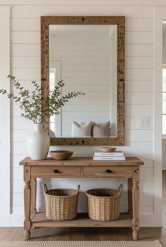 oversized vintage mirror placement