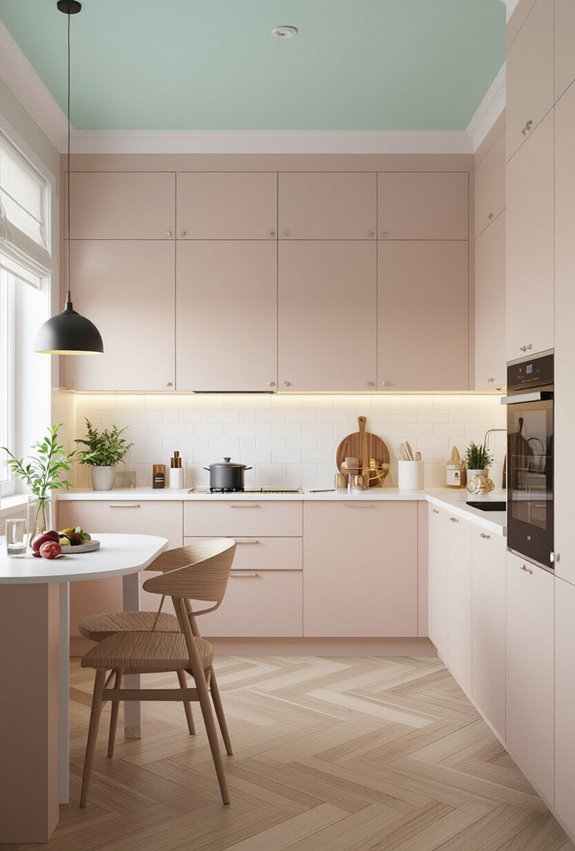 paint ceiling to match cabinetry