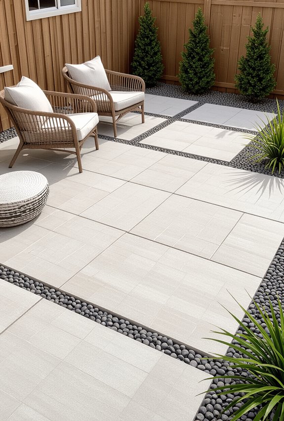 paint concrete to mimic tile