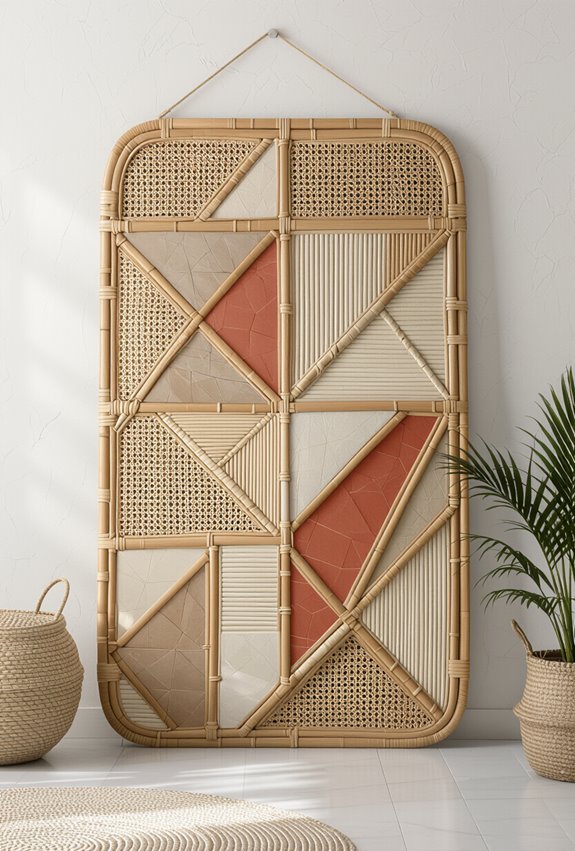 painted geometric cane panel