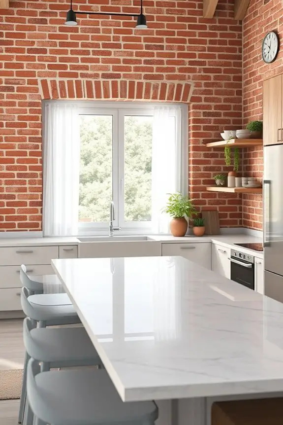 painted patterns on brick