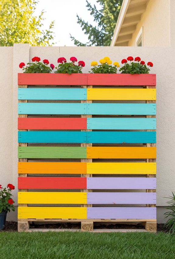 painted vertical garden wall