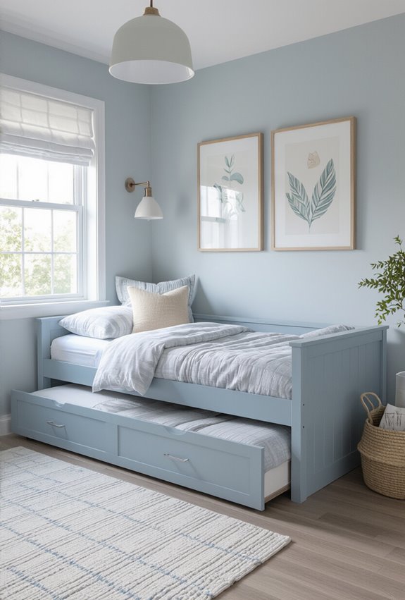 pale blue airy trundle