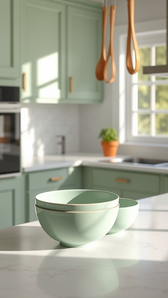 pale green kitchen aesthetic