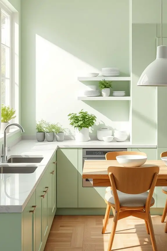 pale green kitchen transformation