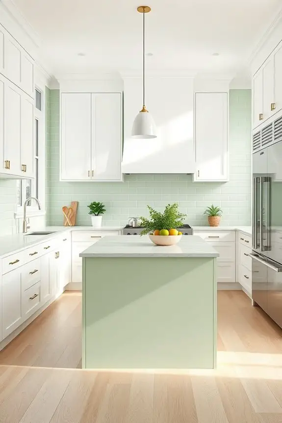 pale green kitchen transformation