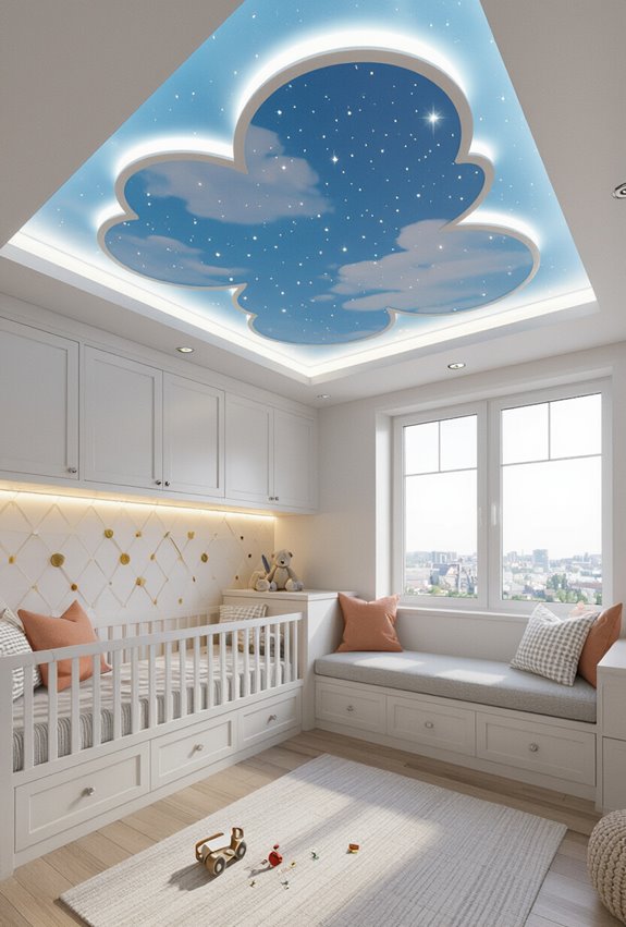 pale reflective ceilings broaden space