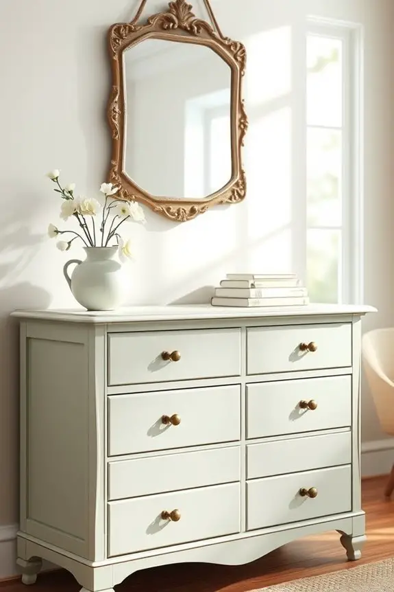 pale sage white wash dresser