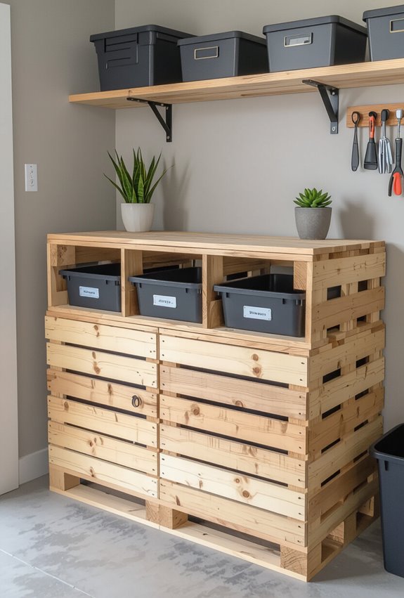pallet built ventilated mobile dustbin