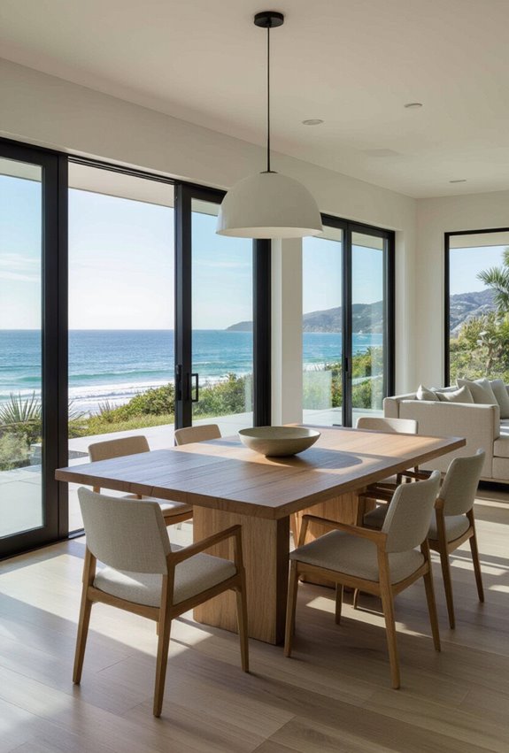 panoramic glass framing coastal views
