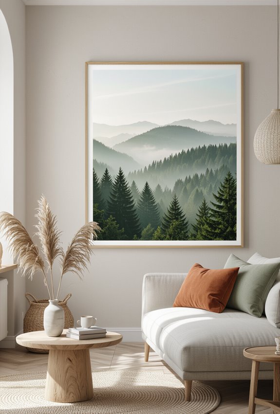 panoramic muted nature print