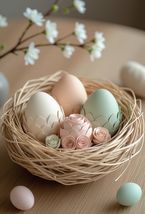 paper flower egg nests