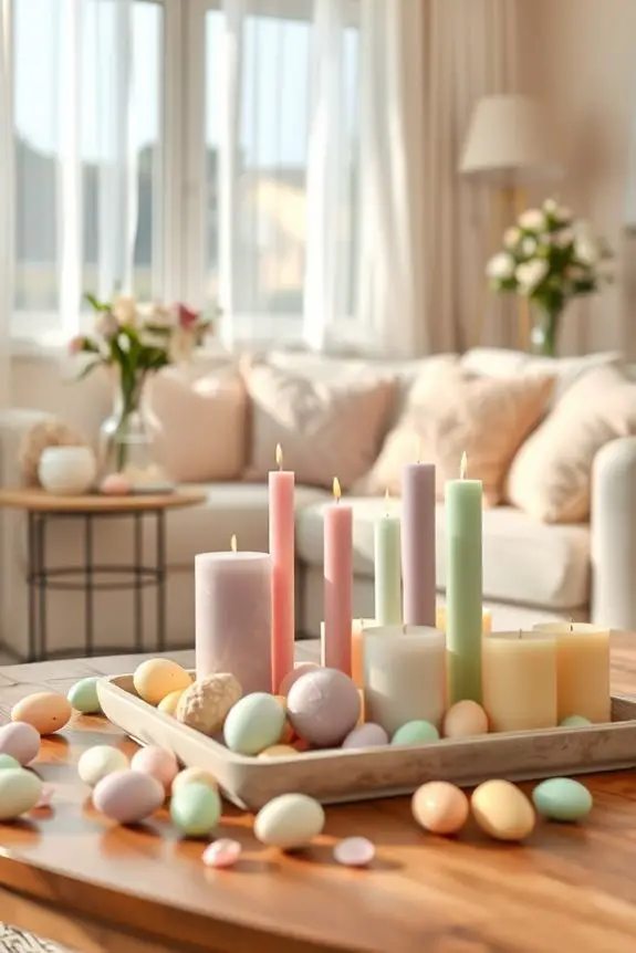 pastel candles create ambiance