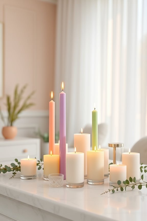 pastel candles create serenity